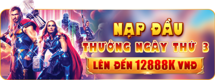 Phần thưởng dành cho hội viên khi nạp lần 3: thưởng 8%