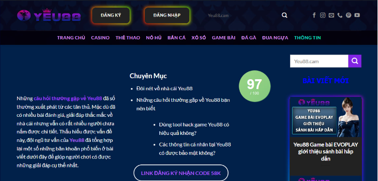 Một số câu hỏi thành viên YEU88 cần giải đáp 